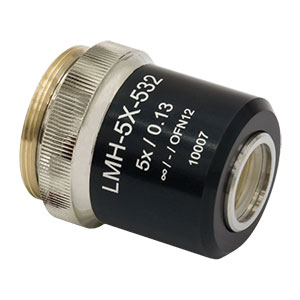 LMH-5X-532 - High-Power MicroSpot Focusing Objective, 5X, 495 - 570 nm, NA = 0.13