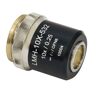 LMH-10X-532 - High-Power MicroSpot Focusing Objective, 10X, 495 - 570 nm, NA =  0.25