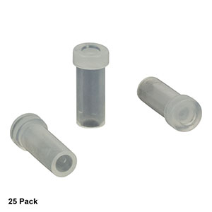 CAPF - プラスチック製透明ダストキャップ、Ø2.5 mmフェルール用、25個入り