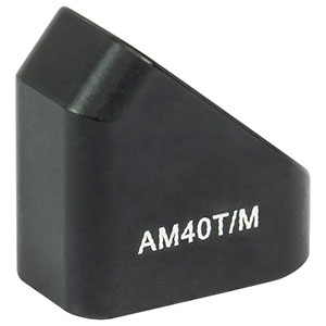 AM40T/M - 40° 角度付きブロック、M4タップ穴、M4ネジ付きポスト取付け可能(ミリ規格)