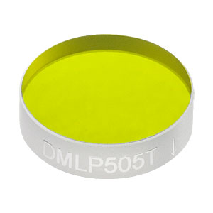 DMLP505T - Ø1/2" Longpass Dichroic Mirror, 505 nm Cut-On