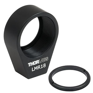 LMR18 - Ø18 mm光学素子用レンズマウント、固定リング1個付属、#8-32タップ穴 (インチ規格)