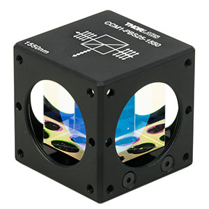 CCM1-PBS25-1550 - 30 mm Cage-Cube-Mounted Polarizing Beamsplitter Cube, 1550 nm, 8-32 Tap