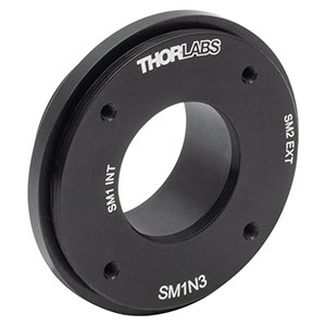 SM1N3 - Nikon製Eclipse Ti2顕微鏡交換用カメラポート用アダプタ、SM1内ネジ＆SM2外ネジ付き、30 mmケージシステム対応
