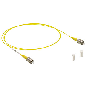 P1-S405Y-FC-1 - Single Mode Patch Cable with Pure Silica Core Fiber, 400 - 680 nm, FC/PC, Ø900 µm Jacket, 1 m Long