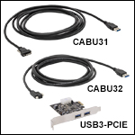 USB 3.0 ケーブル(Type-A - Micro-B)およびPCIeカード