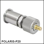 ブッシュ付きピエゾアクチュエータ、手動移動量9.53 mm、3/8in-100アジャスタ