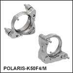 Ø50 mm光学素子用Polaris低歪みキネマティックミラーマウント、2アジャスタ型
