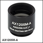 Mounted Axicons (AR Coated: 350 - 700 nm)