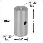 Ø1インチピラーポスト、1/4”-20タップ穴付き