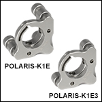 Polaris®キネマティックミラーマウント、Ø25.4 mm(Ø1インチ)光学素子用、3アジャスタ、モノリシックフレクシャーアーム保持タイプ