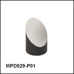 Ø12.7 mm(Ø1/2インチ) 90°軸外放物面ミラー、保護膜付き銀コーティング