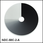 円形可変型NDフィルタ、マウント無し、ARコーティング付き：350～700 nm