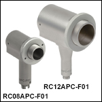 FC/APCコネクタ付き反射型コリメータ、UV域強化アルミコーティング