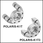 Polaris<sup>®</sup>Ø25.4 mm(Ø1インチ)光学素子用SM1ネジ付きキネマティックミラーマウント、3アジャスタ型