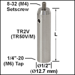 真空対応Ø12.7 mm(Ø1/2インチ)ポスト