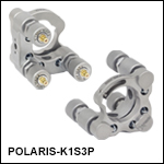 Ø25.4 mm(Ø1インチ)Polaris<sup>®</sup>キネマティックミラーマウント、3ピエゾアジャスタ型
