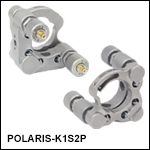 Ø25.4 mm(Ø1インチ)Polaris<sup>®</sup>キネマティックミラーマウント、2ピエゾアジャスタ型