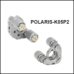Ø12.7 mm(Ø1/2インチ)Polaris<sup>®</sup>キネマティックミラーマウント、2ピエゾアジャスタ型
