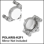 Ø50.8 mm(Ø2インチ)光学素子用Polaris<sup>®</sup>低歪みキネマティックミラーマウント、2アジャスタ型
