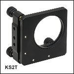 Ø50 mm～Ø50.8 mm(Ø2インチ、厚さ2.5 mm以下)光学素子用キネマティックマウント、3つのアジャスタ付き
