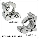 Ø19 mm Polaris<sup>®</sup>キネマティックミラーマウント、2アジャスタ型
