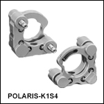 Polaris<sup>®</sup>キネマティックミラーマウント、Ø25.4 mm(Ø1インチ)光学素子用、2アジャスタ、サイドホール付き、モノリシックフレクシャーアーム保持タイプ