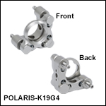 Polaris<sup>®</sup> Ø19 mm接着式キネマティックミラーマウント、2アジャスタ型