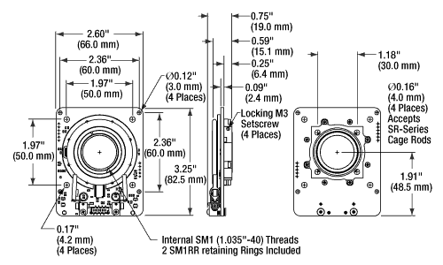 Mechanical Drawings of the Elliptec Rotation Mount
