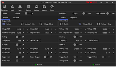 Screenshot of the LCC25D Software