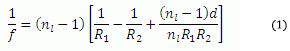 thick lens equation