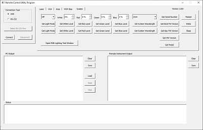 Screen Capture of the Remote Control Tool Software