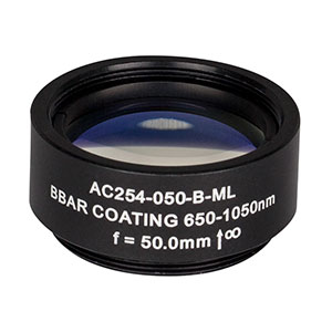 AC254-050-B-ML - f=50 mm, Ø1in Achromatic Doublet, SM1-Threaded Mount, ARC: 650-1050 nm