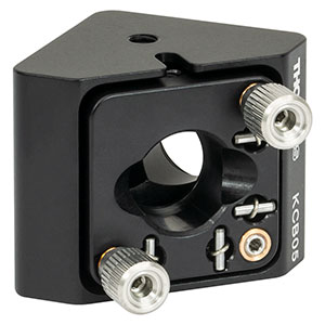 KCB05 - 直角キネマティックミラーマウント、ケージロッド用タップ穴付き、16 mmケージシステム＆SM05対応、#4-40＆#8-32取付け穴(インチ規格)