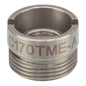 C170TME-A - f = 1.45 mm, NA = 0.55, Mounted Geltech Aspheric Lens, AR: 400-600 nm