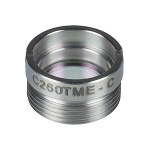 C260TME-C - f = 15.29 mm, NA = 0.16, Mounted Geltech Aspheric Lens, AR: 1050-1620 nm
