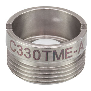 C330TME-A - f = 3.1 mm, NA = 0.68, Mounted Geltech Aspheric Lens, AR: 400-600 nm