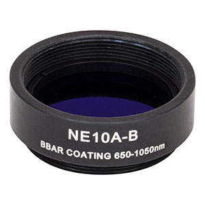 NE10A-B - Ø25 mm Absorptive Neutral Density Filter, ARC: 650 - 1050 nm, SM1-Threaded Mount, OD:1.0