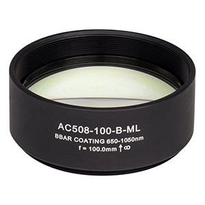 AC508-100-B-ML - f=100 mm, Ø2in Achromatic Doublet, SM2-Threaded Mount, ARC: 650-1050 nm