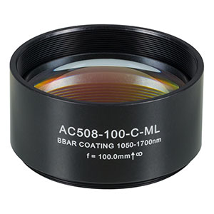 AC508-100-C-ML - f=100 mm, Ø2in Achromatic Doublet, SM2-Threaded Mount, ARC: 1050-1700 nm 