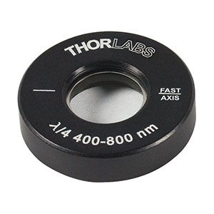 AQWP05M-600 - Ø1/2in Mounted Quartz Zero-Order Achromatic Quarter-Wave Plate, Ø1in Mount, 400 - 800 nm