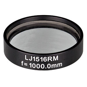 LJ1516RM - f = 1000.0 mm, Ø1in, N-BK7 Mounted Plano-Convex Round Cyl Lens
