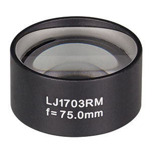LJ1703RM - f = 75.0 mm, Ø1in, N-BK7 Mounted Plano-Convex Round Cyl Lens
