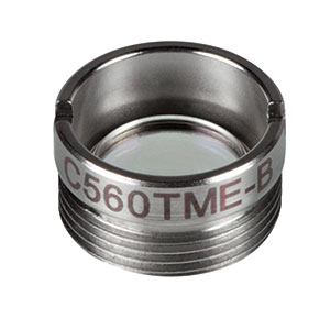 C560TME-B - f = 13.9 mm, NA = 0.18, WD = 11.7 mm, Mounted Aspheric Lens, ARC: 600 - 1050 nm 