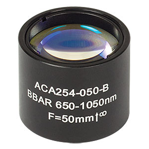 ACA254-050-B - Air-Spaced Achromatic Doublet, AR Coating: 650 - 1050 nm, f = 50 mm