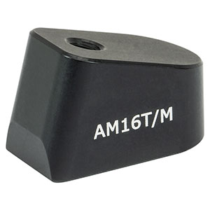 AM16T/M - 16° 角度付きブロック、M4タップ穴、M4ネジ付きポスト取付け可能(ミリ規格)