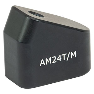 AM24T/M - 24° 角度付きブロック、M4タップ穴、M4ネジ付きポスト取付け可能(ミリ規格)