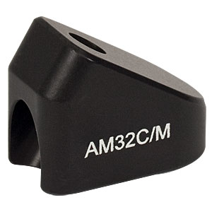 AM32C/M - 32° 角度付きブロック、M4ザグリ穴、M4ネジ付きポスト取付け可能(ミリ規格)