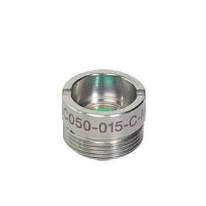 AC050-015-C-ML - f=15 mm, Ø5 mm Achromatic Doublet, M9x0.5 Threaded Mount, ARC: 1050-1620 nm 