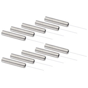 CFM12L10-10 - Fiber Optic Cannula, Ø2.5 mm SS Ferrule, Ø200 µm Core, 0.39 NA, L = 10 mm, 10-Pack